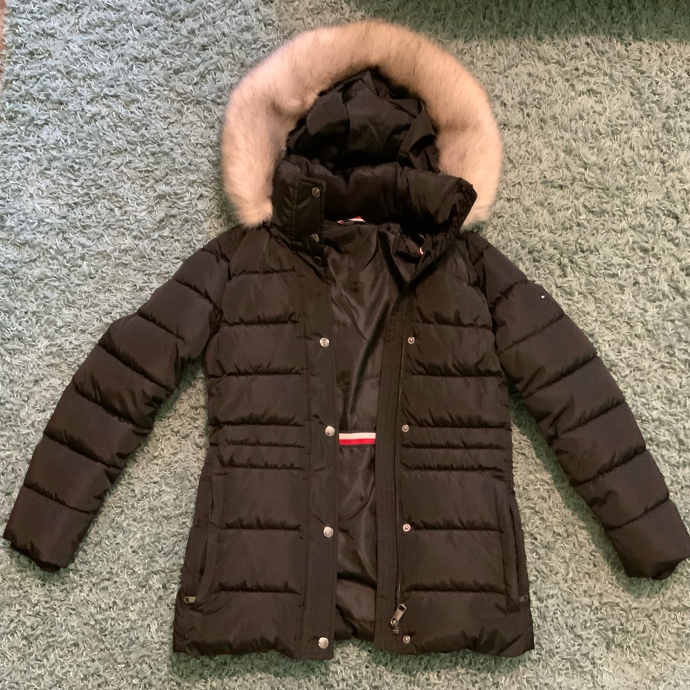 Girls Size 8/10 or Adult XXS Tommy Hilfiger Hooded Puffer Winter Coat
